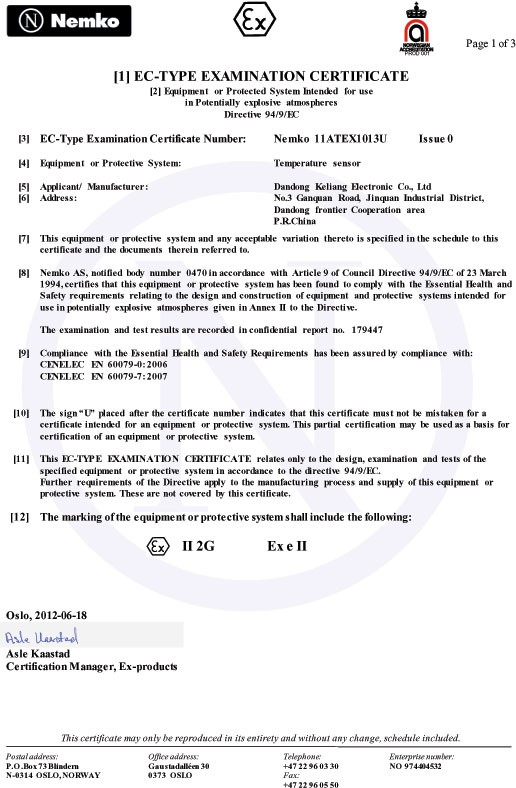 EC-TYPE EXAMINATION CERTIFICATE